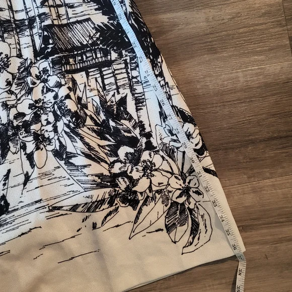 🤍 🌴Black & White len fabric with Palms print dress - Picture 12 of 12